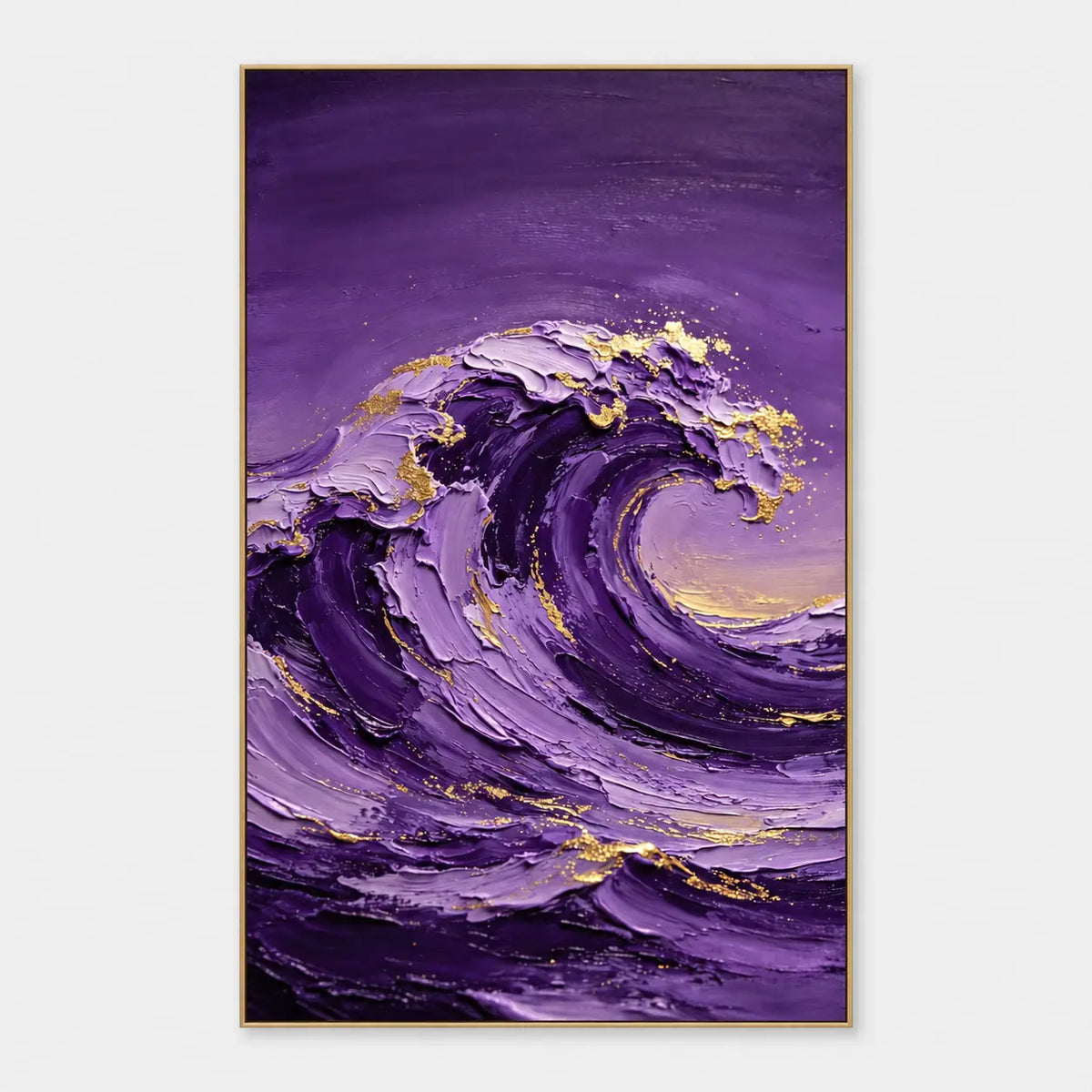 Crest of Amethyst: A large purple wave curls around a pale opening beneath a dark violet sky