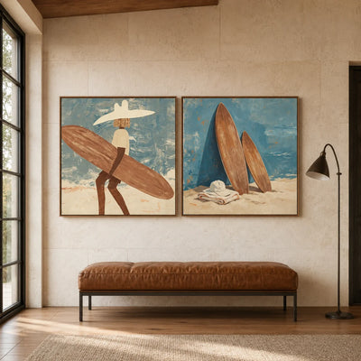 Vintage Americana Art | Waiting For The Swell