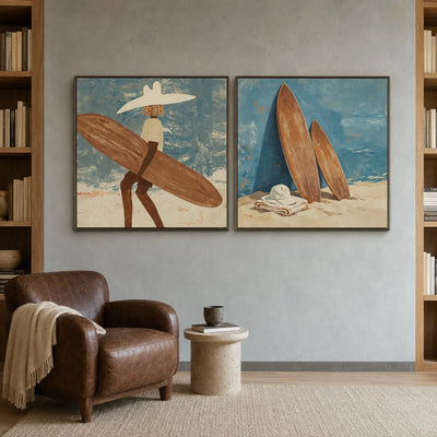 Vintage Americana Art | Waiting For The Swell