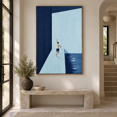 A Gesture Above the Water: above a rectangular stone bench near a staircase
