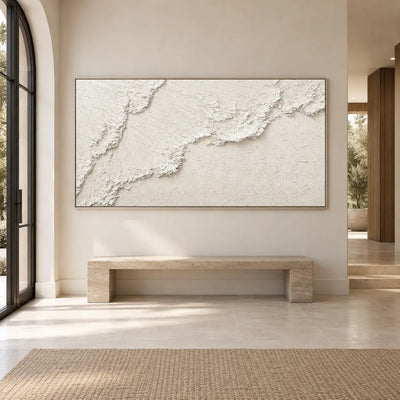 A Ridge Across Silence: above a stone bench beside an arched glass entrance