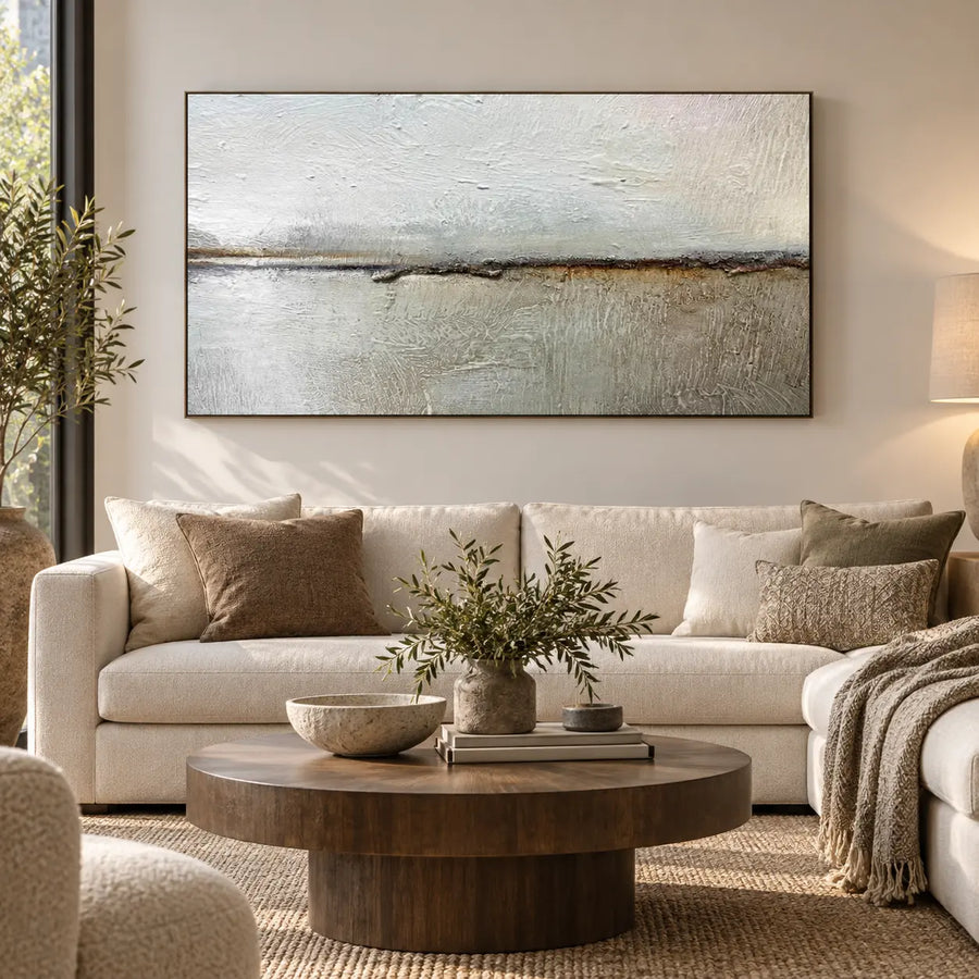 Minimalist Art | An Ochre Line in the Mist