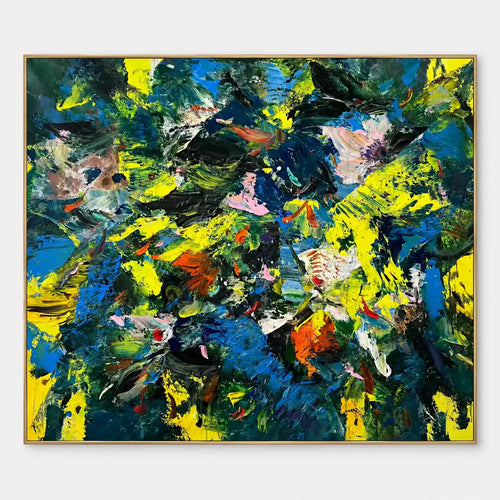 Abstract Art | Cobalt and Citron Collision