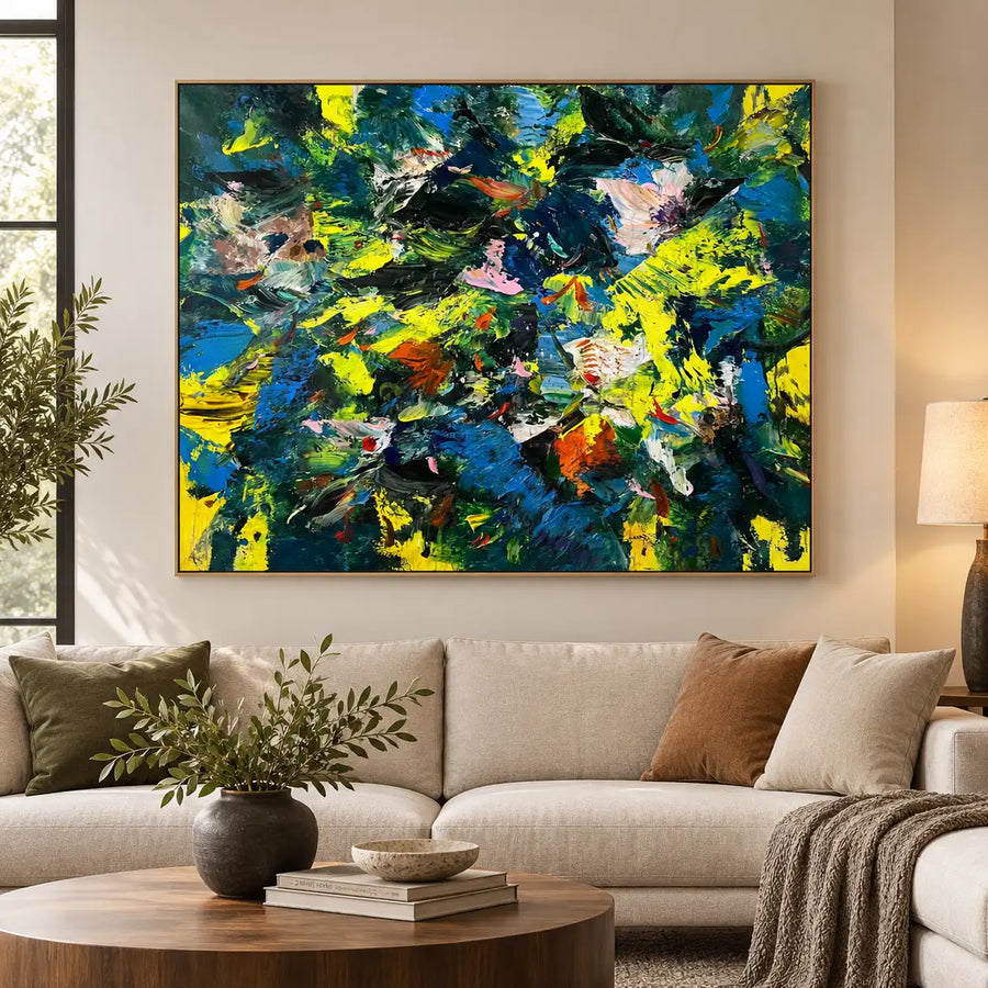 Abstract Art | Cobalt and Citron Collision