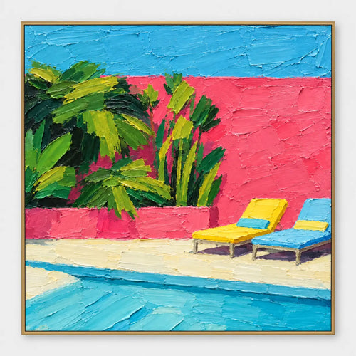 Poolside Art | Coral Courtyard Pause