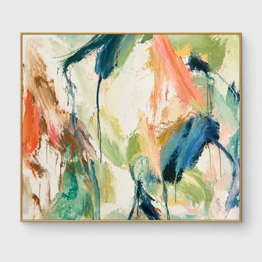Expressionist Art | Coral Ribbon Beside Falling Blue