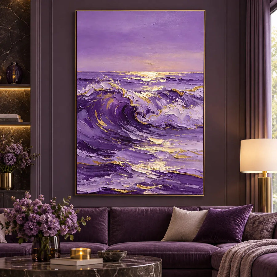 Ocean Art | Lavender Tide at Sundown