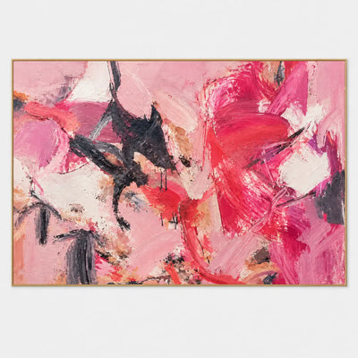 Magenta Turning on the Right: A broad magenta curl fills the right side of a pink field