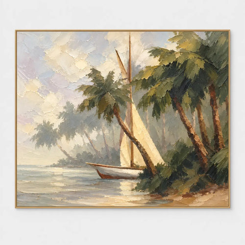 Vintage Coastal Art | Palms at Anchor