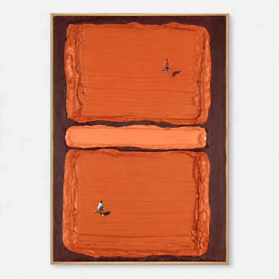 Tennis Art | Rally in Burnt Orange