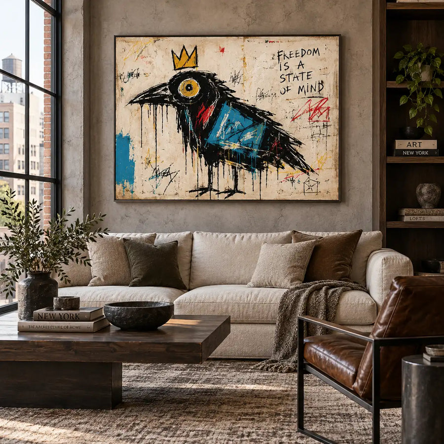 Graffiti Art | The Crow with a Blue Wing
