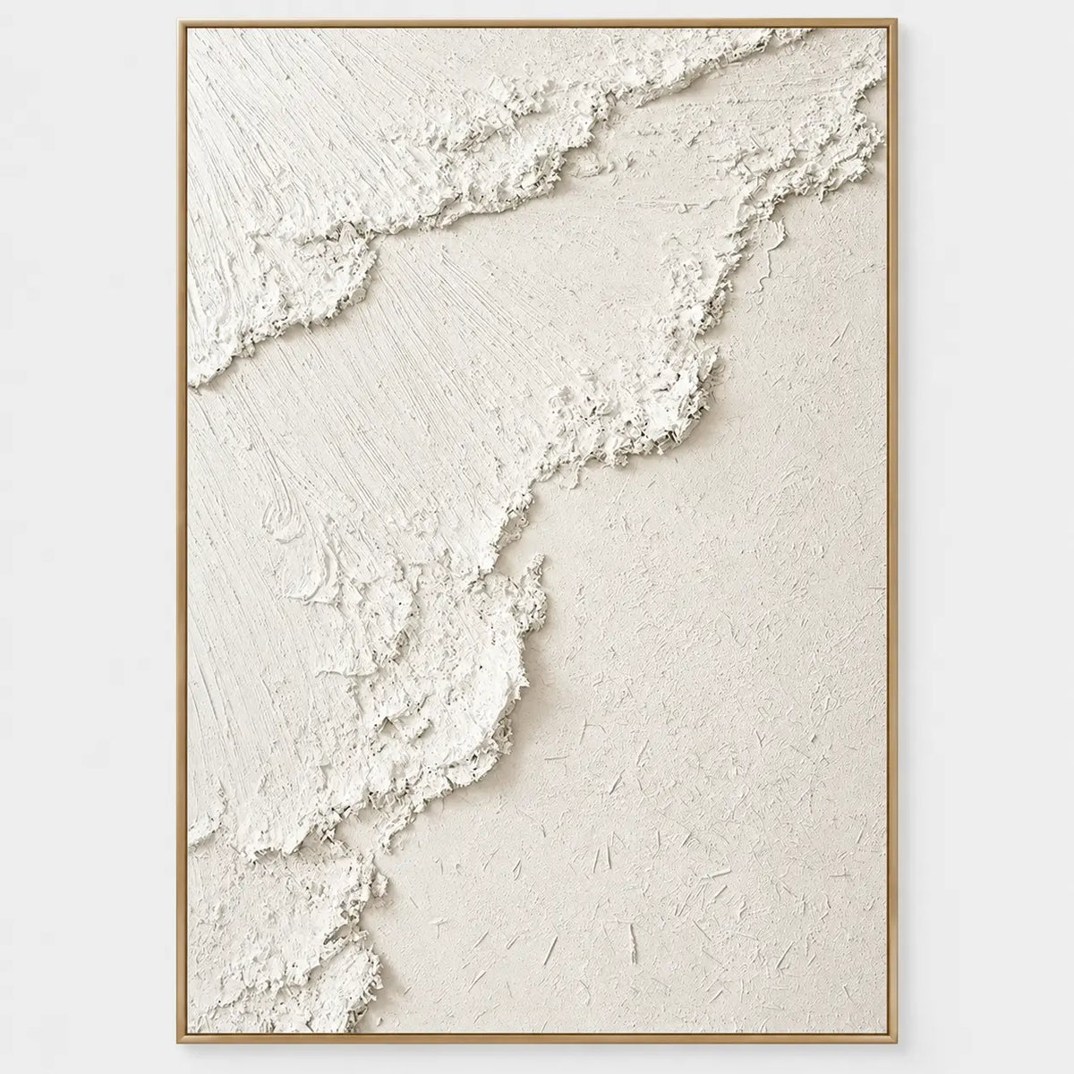 The Ivory Ascent: Jagged ivory ridges rise diagonally across a pale vertical field
