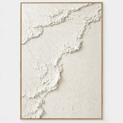 The Ivory Ascent: Jagged ivory ridges rise diagonally across a pale vertical field