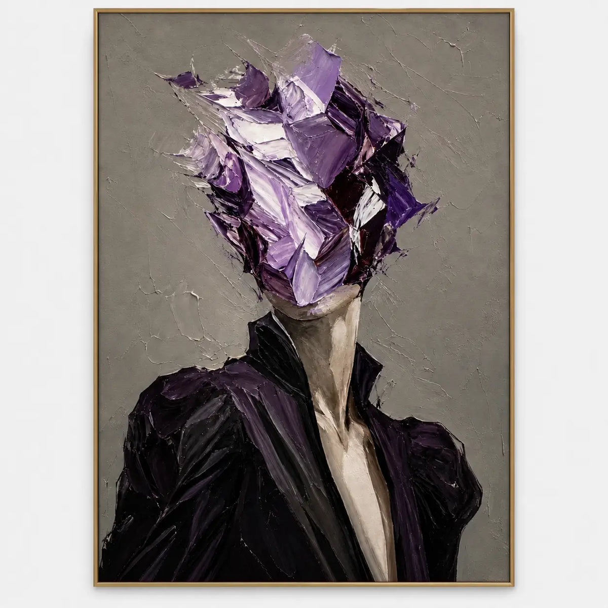 The Violet Unnamed: Portrait bust in a black raised-collar jacket