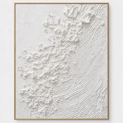 The White Current: A rough white diagonal strip meets finely curved parallel ridges