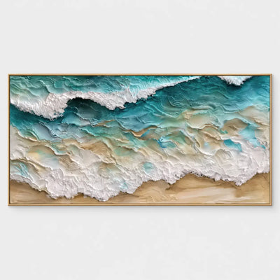 Turquoise Lace Along the Shore: Overhead turquoise surf in overlapping irregular contours